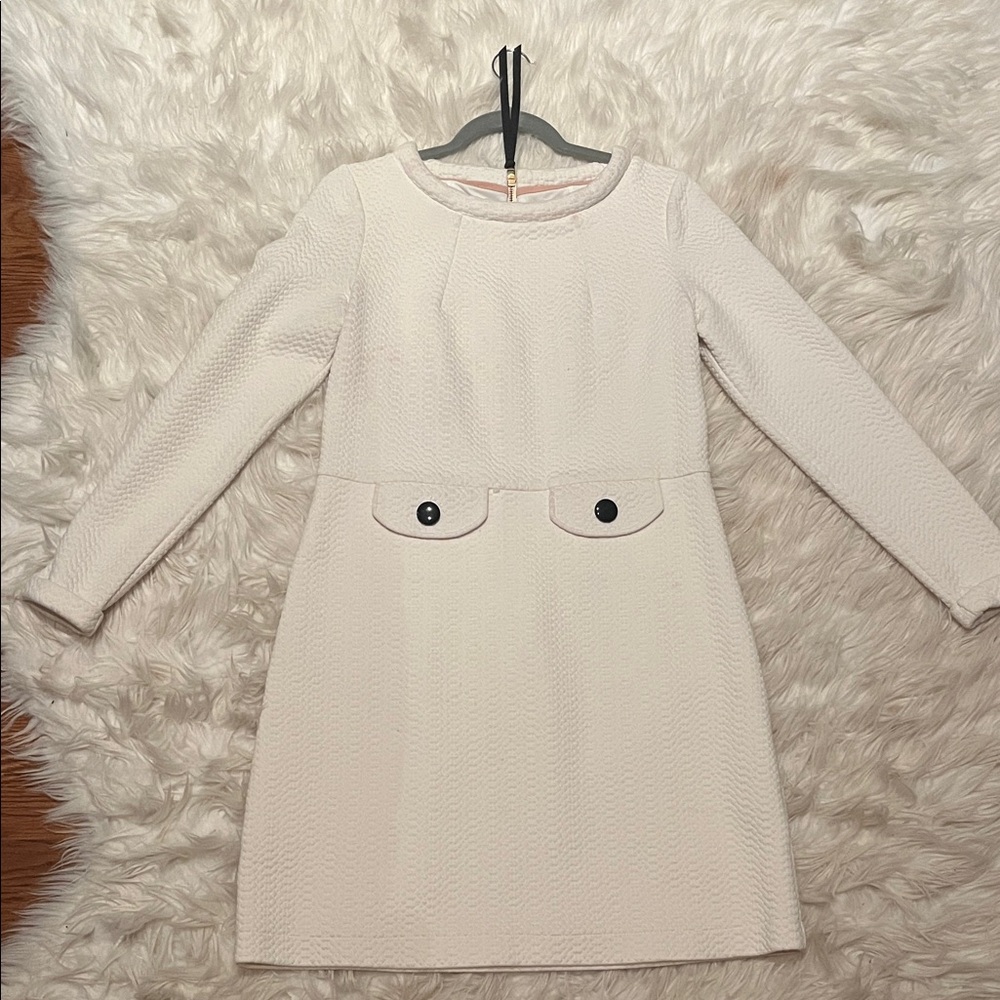 Boden Cream Formal Dress with Black Accents